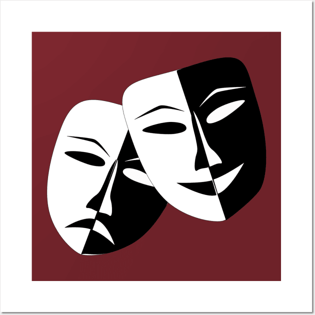 Comedy Tragedy Theatre Masks Wall Art by SistersTrading84